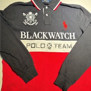 Ralph Lauren Blackwatch Polo Team Long-Sleeve Polo - Black/Red/White